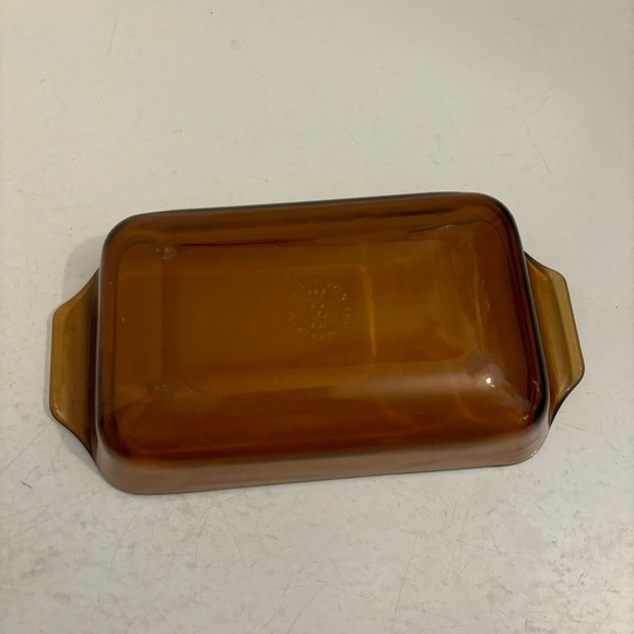 Vintage anchor hocking amber glass 9x5  casserole‎ dish 442 - Picture 7 of 12
